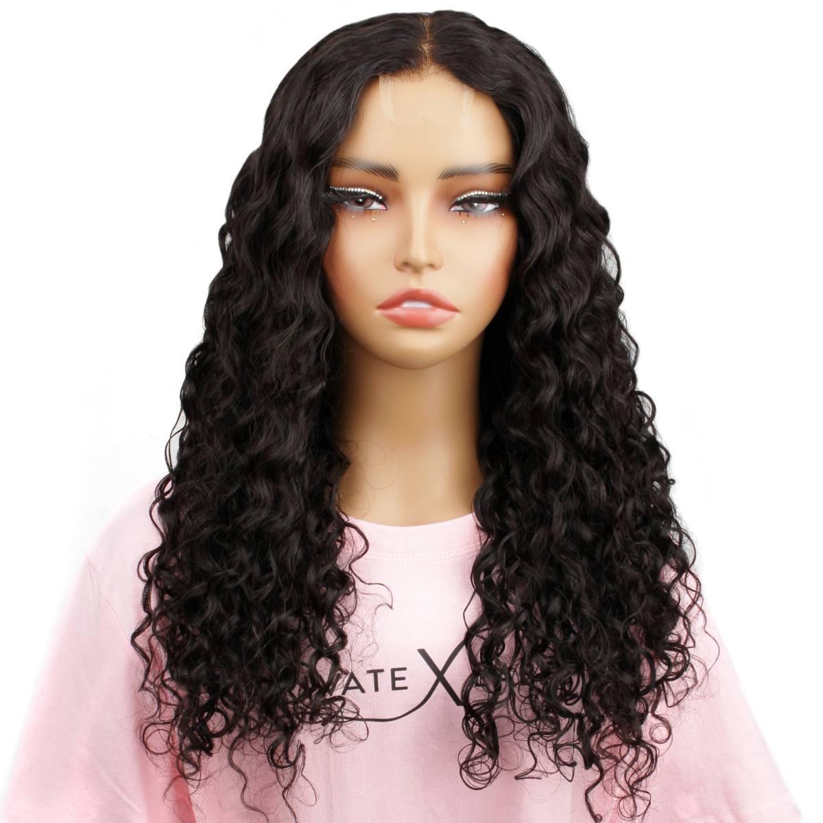 2x6 beach wave hd closure wig front