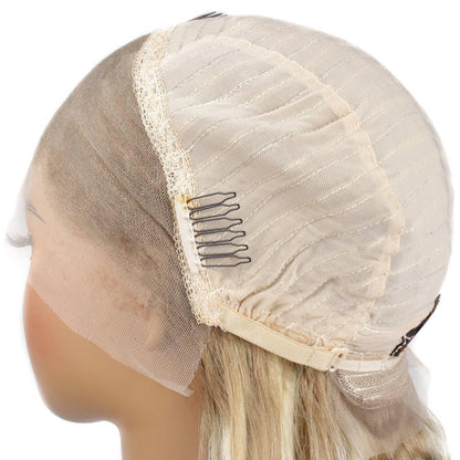 Light Blonde Highlight Body Wave 13x4 Transparent Lace Front Wig