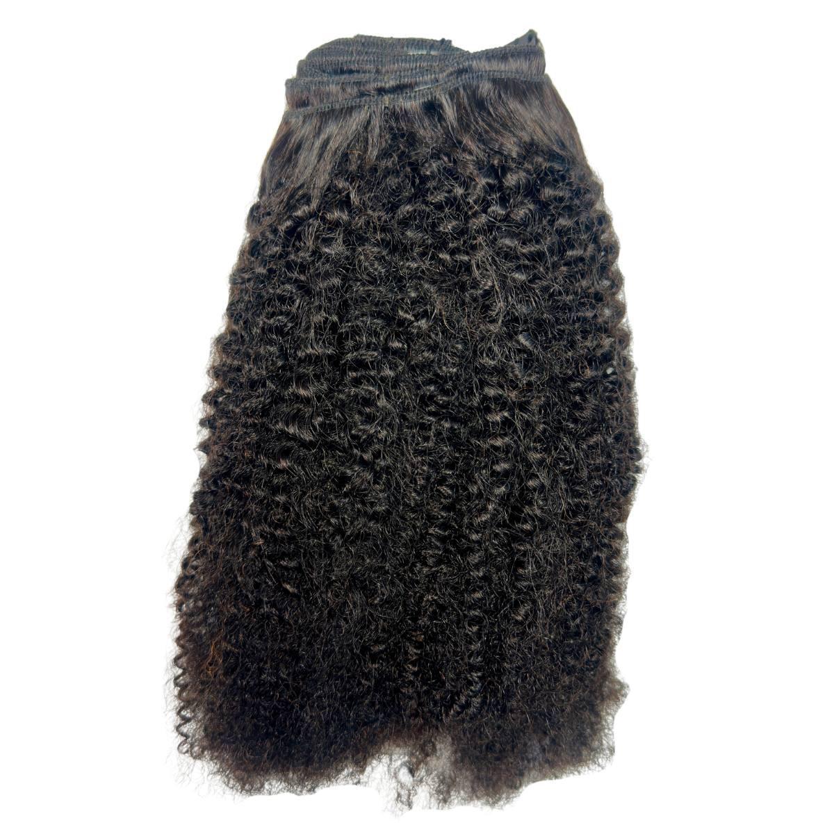 afro kinky curly clip ins folded 