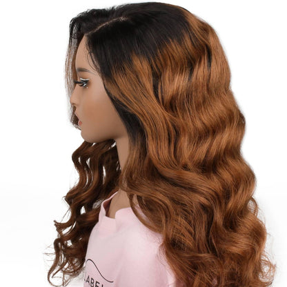 Brown Ombre Wavy 5x5 Transparent Closure