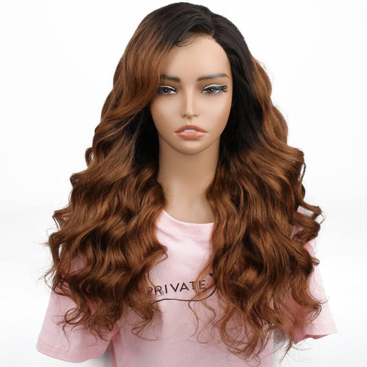 Brown Ombre Wavy 5x5 Transparent Closure Wig