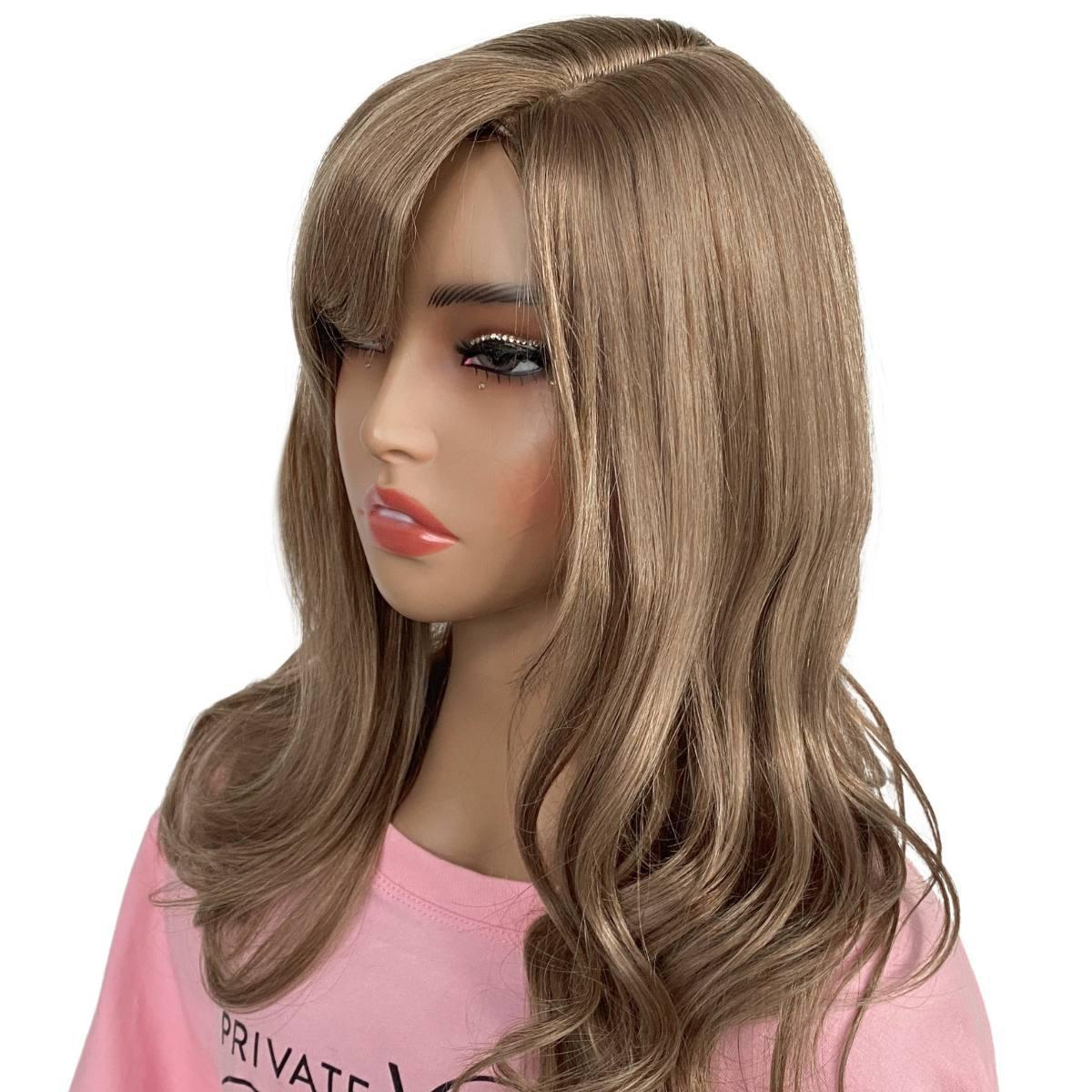 Dark Auburn Blonde Wavy Capless Wig