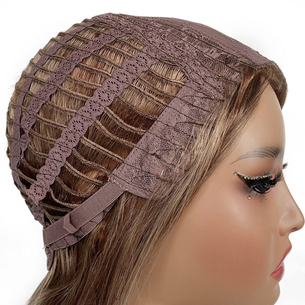 dark auburn blonde wavy side cap