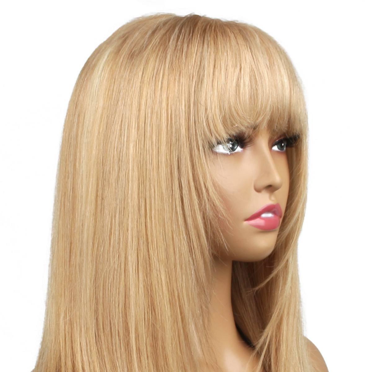 Dark Blonde Straight Capless Wig Front