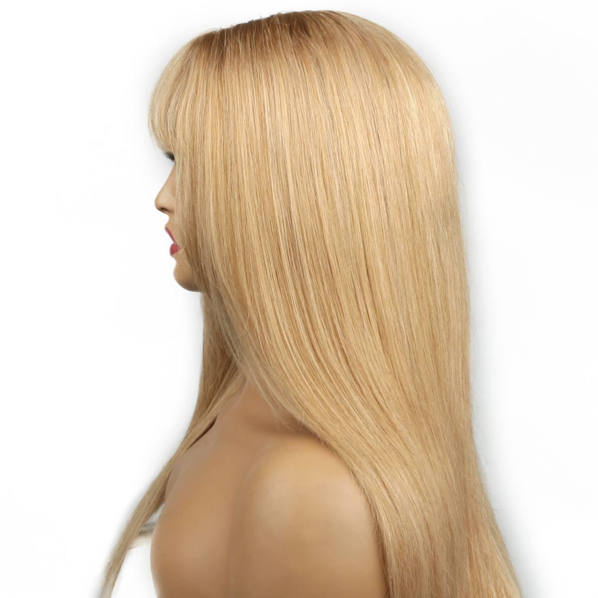 Dark Blonde Straight Capless Wig Side