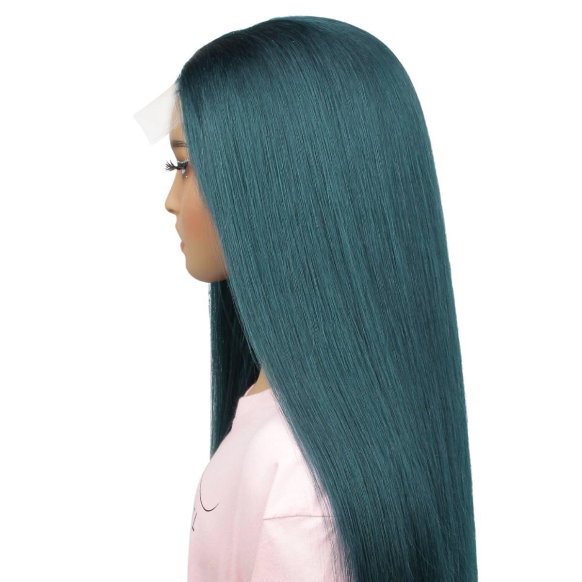 Dark Green Straight 5x5 Wig