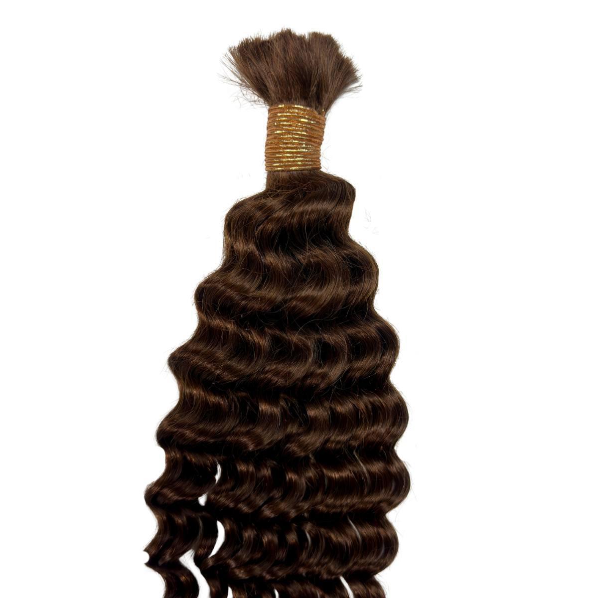 Deep Wave Medium Brown Bulk Hair