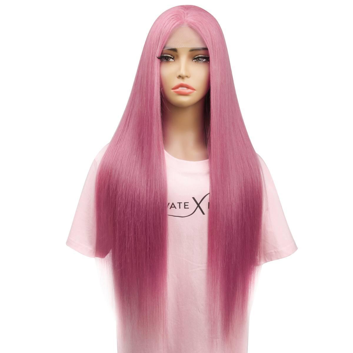 Fuschia Straight 13x4 Transparent Lace Front Wig