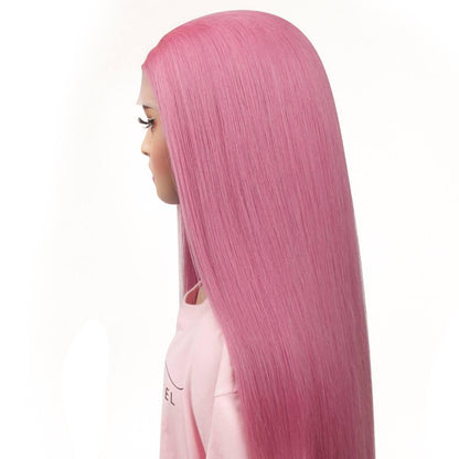 Fuschia Straight 13x4 Transparent Side