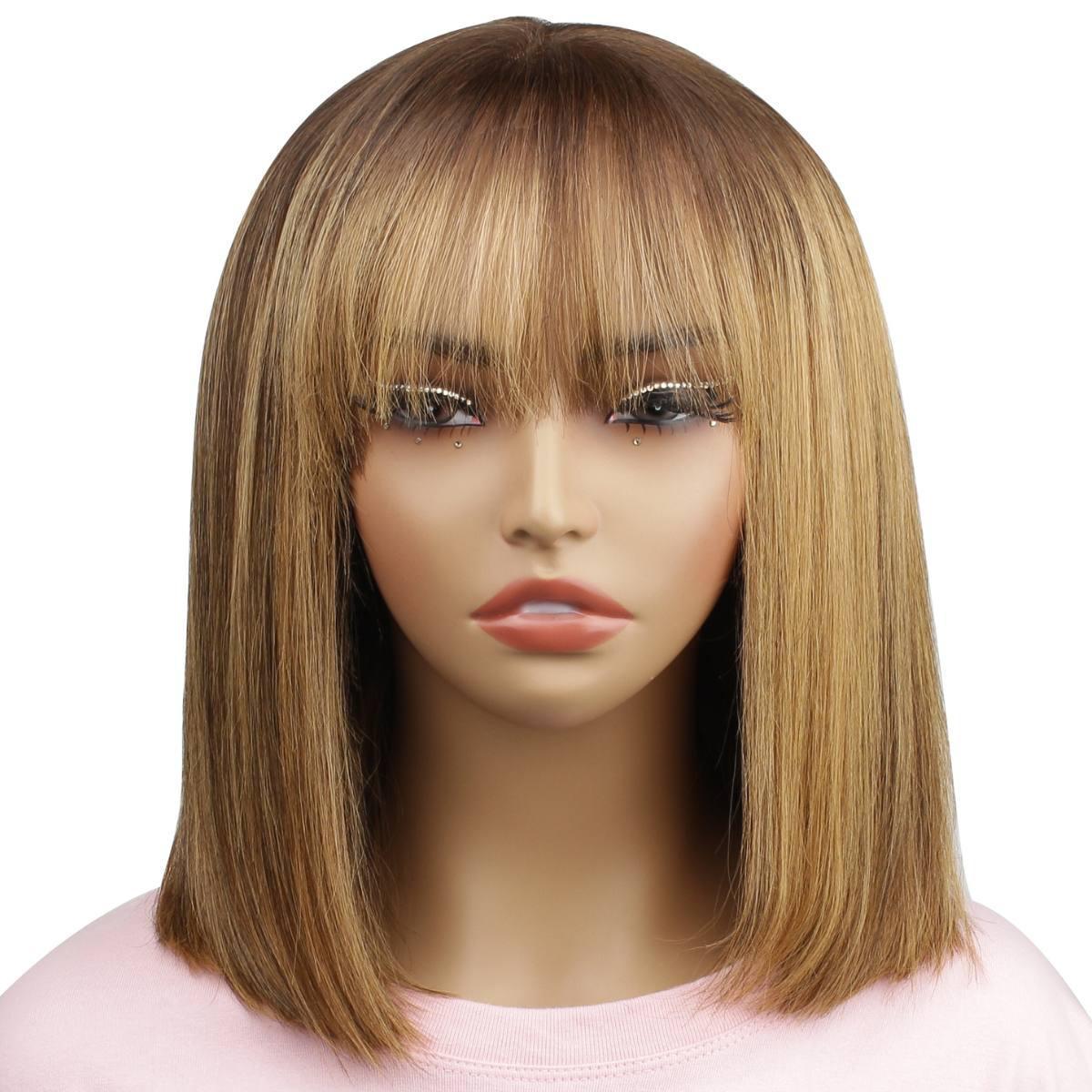 Highlight 4x4 Transparent Closure Bang Bob Wig