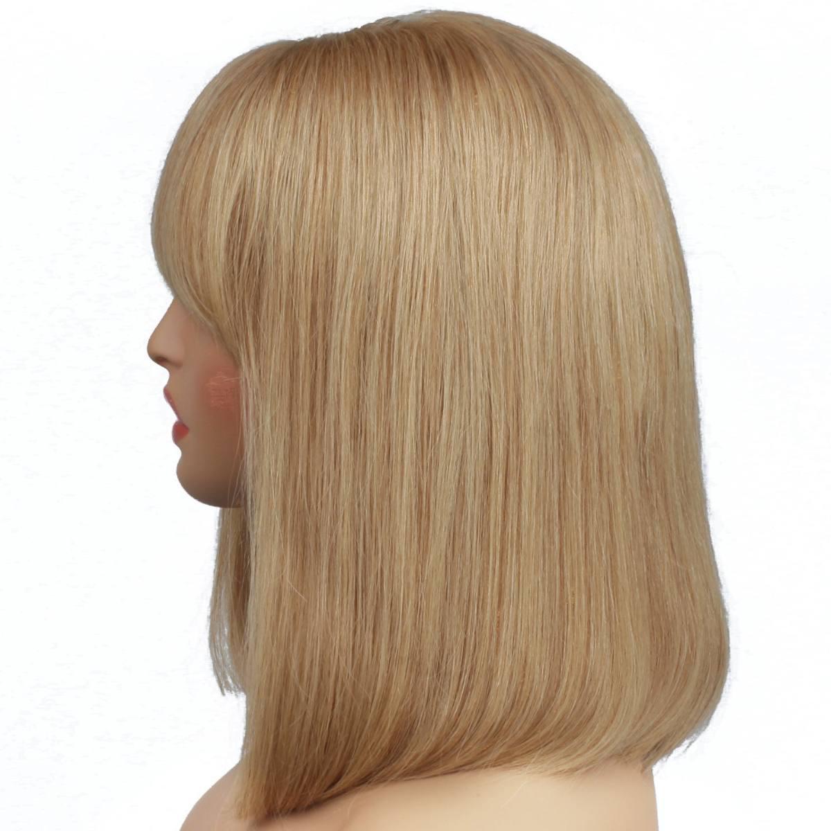 Honey Blonde Capless Straight Bob Bang