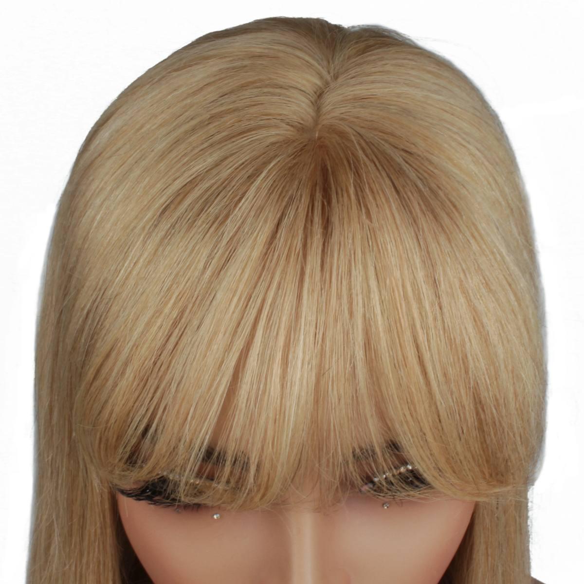 Honey Blonde Straight Capless Bob Bang