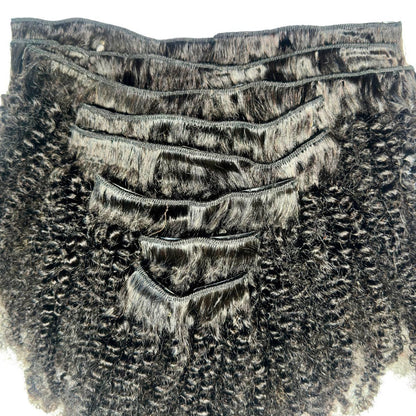 close up of afro kinky curly clip ins