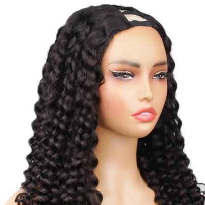 front side view of italian curl v part wig