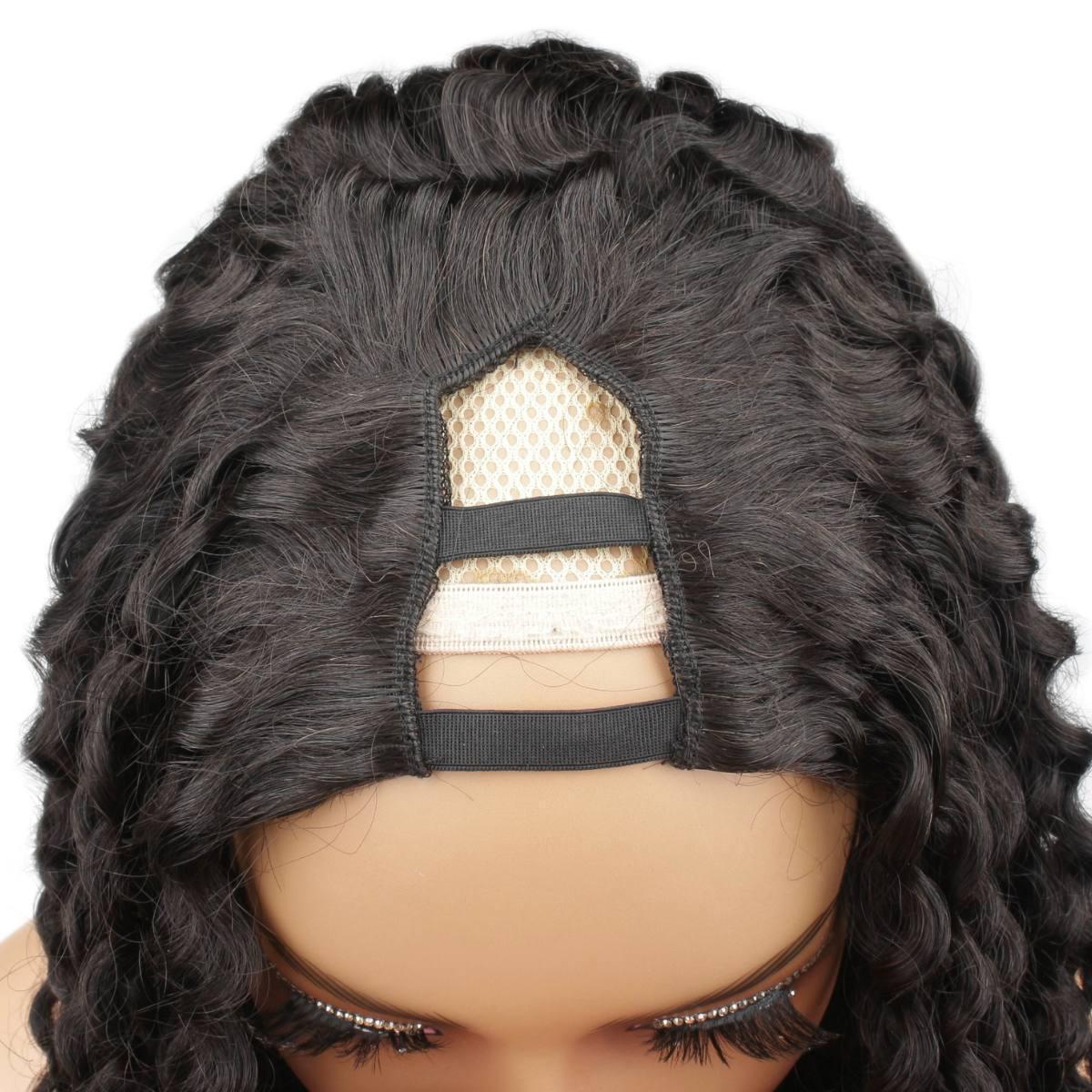 Top View of Kinky Curly V Part Wig