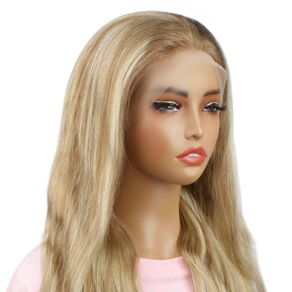 Light Blonde Highlight Body Wave 13x4 Transparent Wig