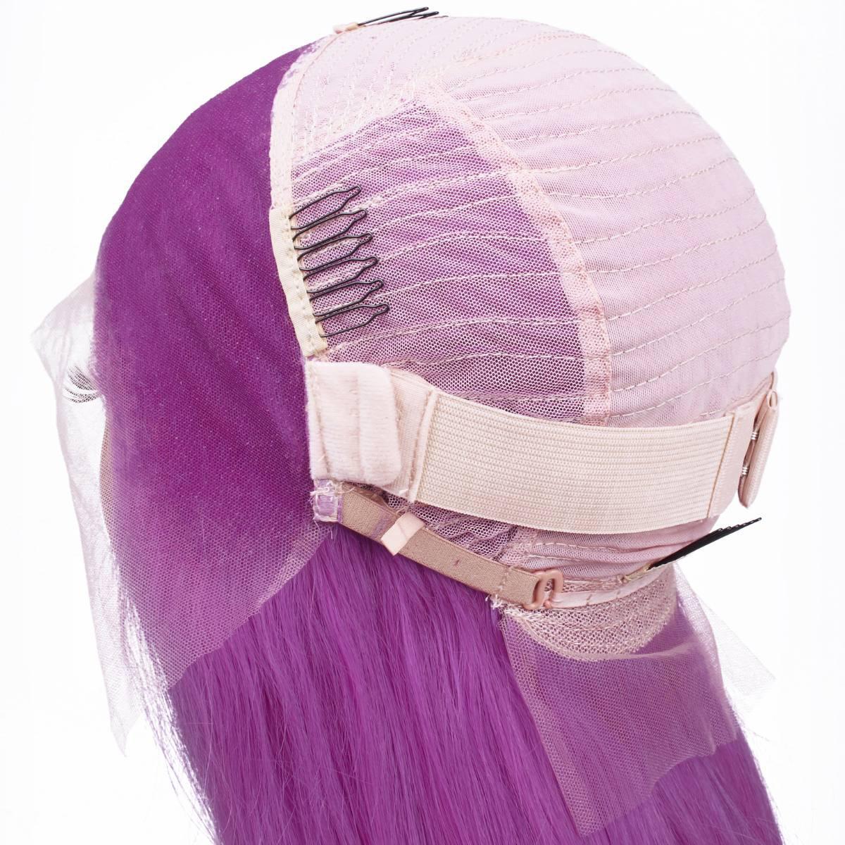 back of cap for purple straight lace front wig