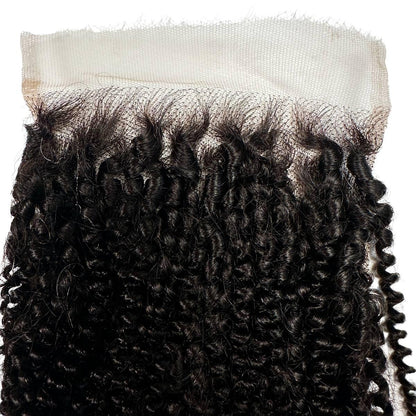 Raw-Afro Kinky Curly Trans 5x5 Closure Front