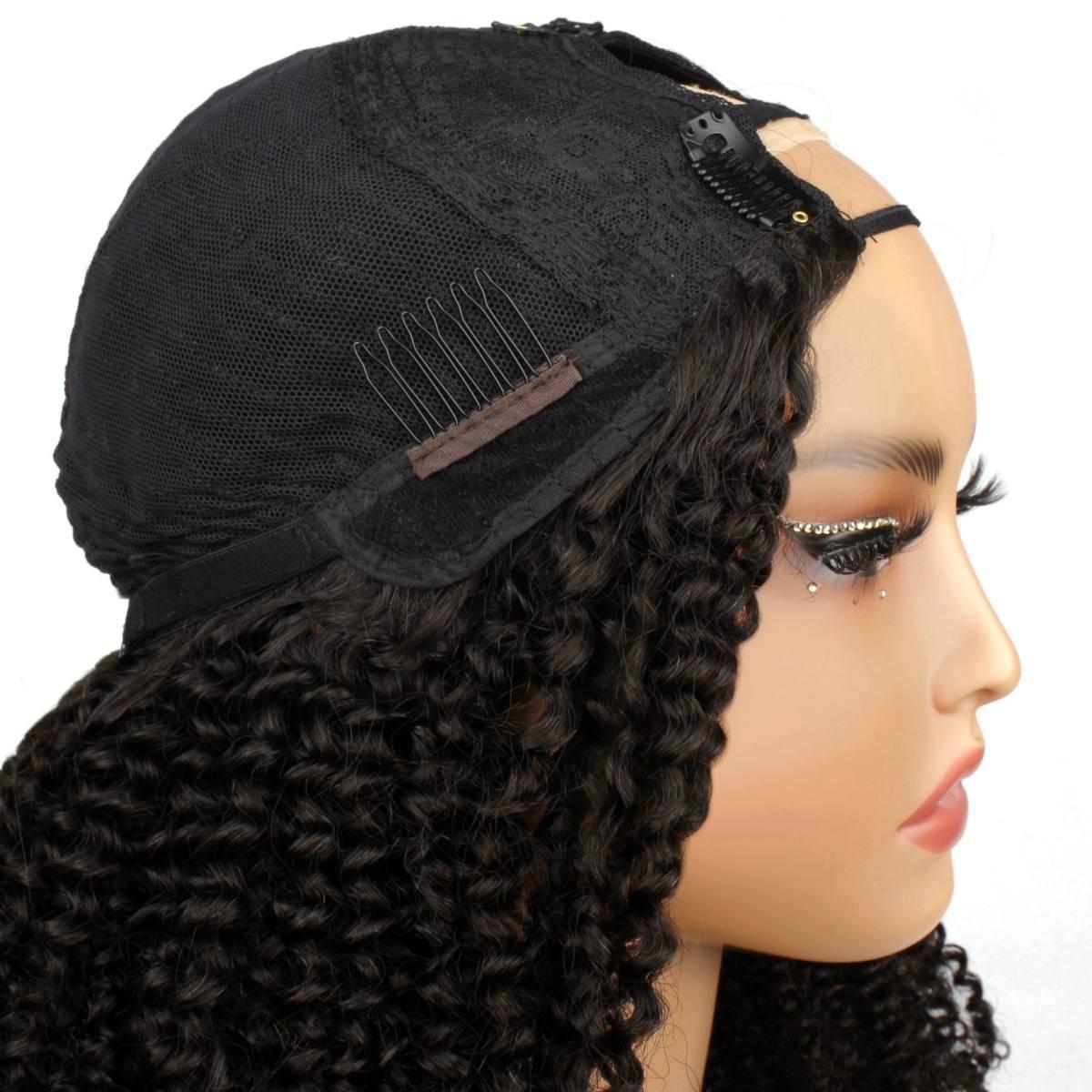 afro kinky curly u part cap