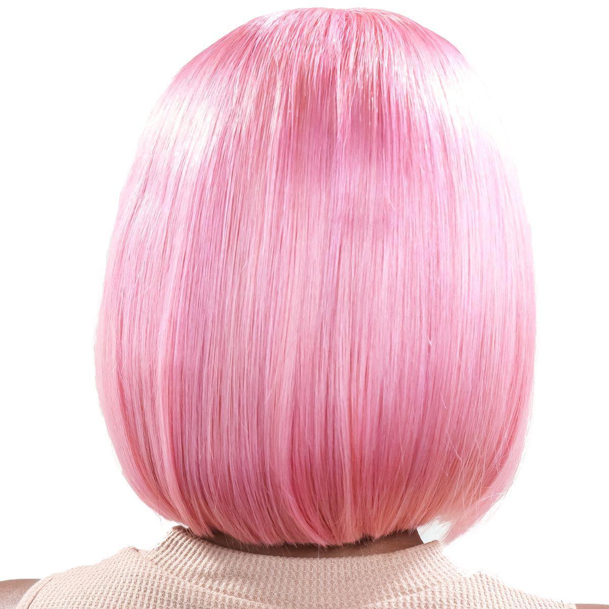 back of cotton candy bob wig