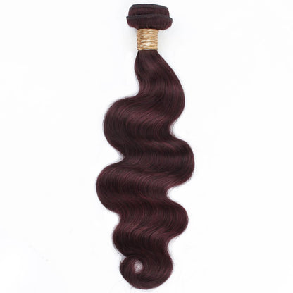 burgundy human hair body wave bundle