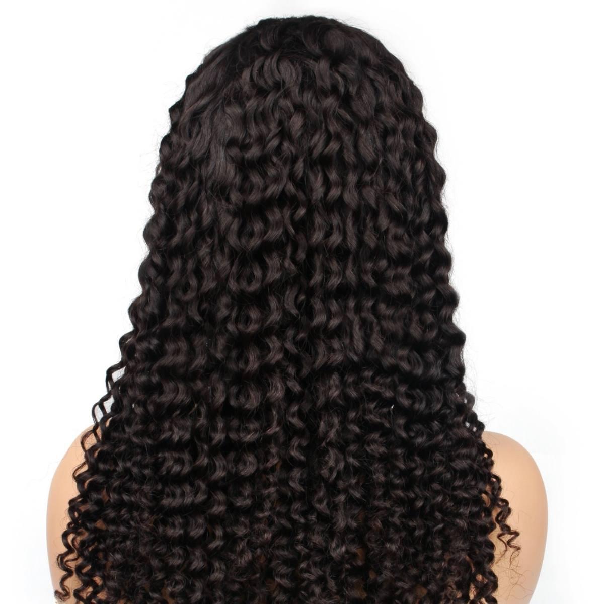 back of deep curl v part wig