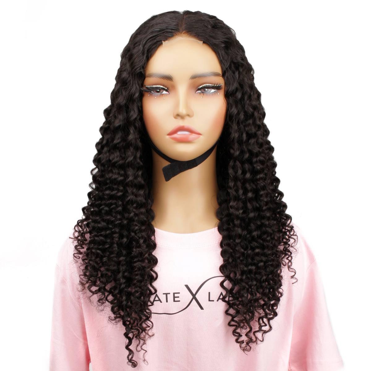 front of deep curly 2x6 hd wig