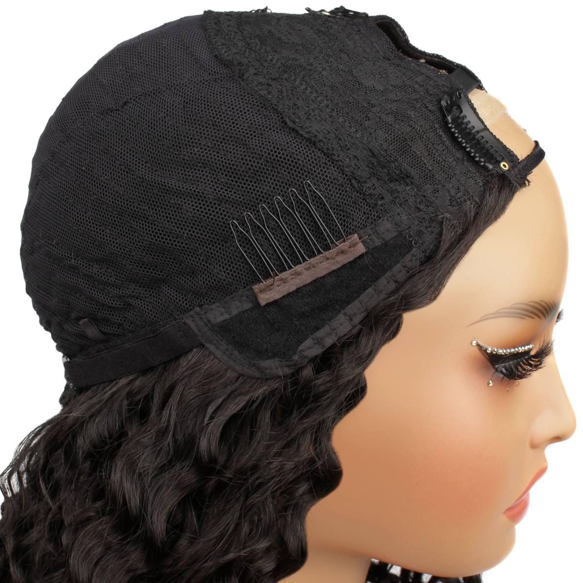 deep curly u part cap side