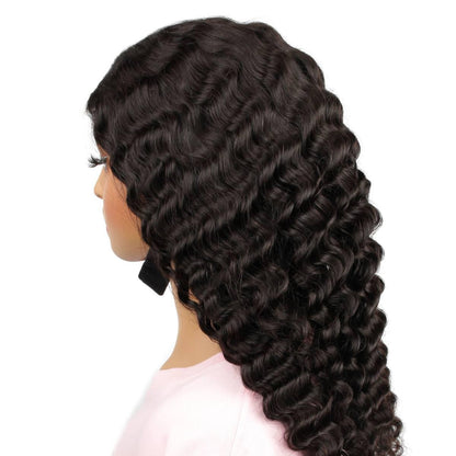 back side of deep wave 2x6 hd closure wig