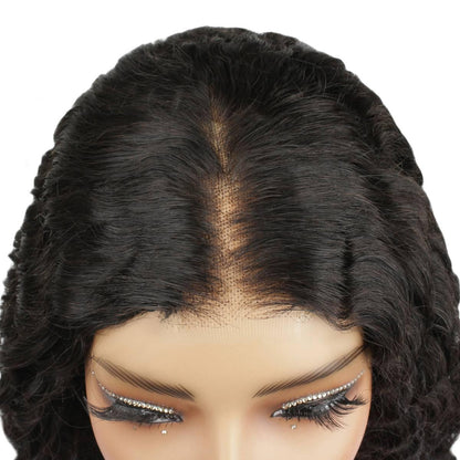 front lace of deep wave 2x6 hd closure wig