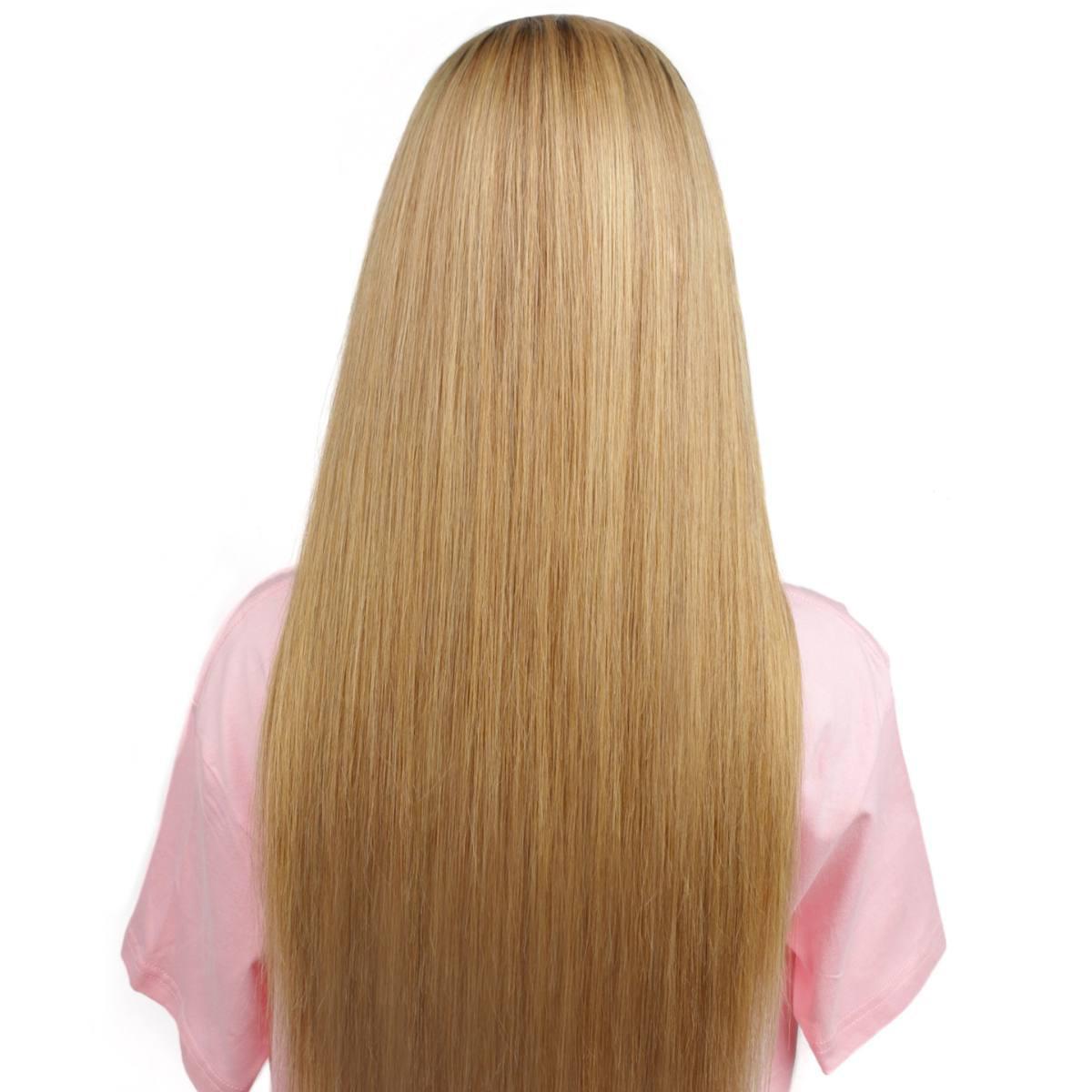 back of Honey Blonde Ombre Straight 13x4 HD Lace Front Wig