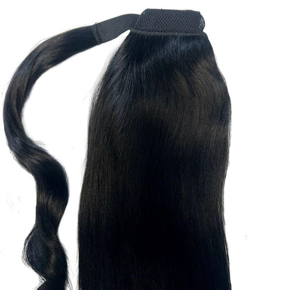 human hair jet black ponytail