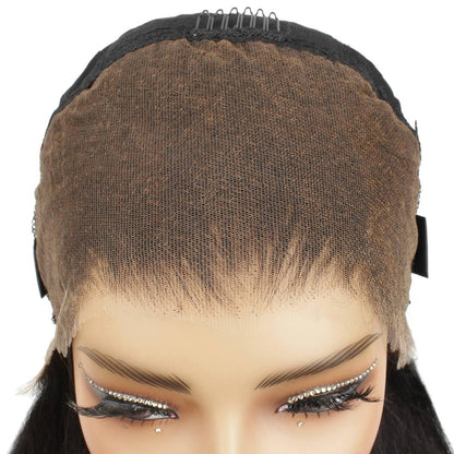 inside of cap lace view of jet black straight hd lace front wig