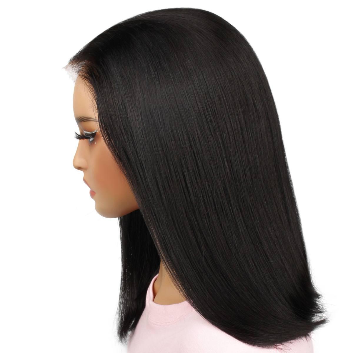 jet black 6x6 hd closure wig side