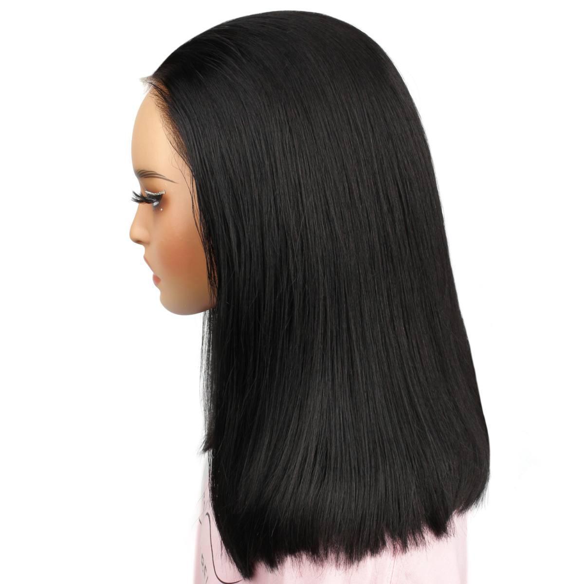 jet black 7x7 hd bob wig side