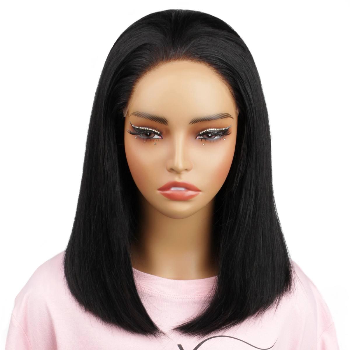 jet black 7x7 hd closure bob wig