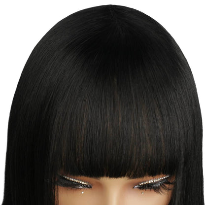 jet black bob bang