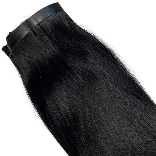 jet black seamless clip ins