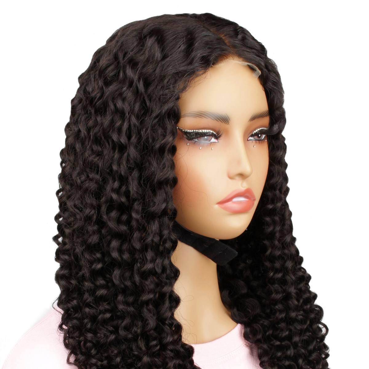 front side of kinky curly 2x6 hd closure wig