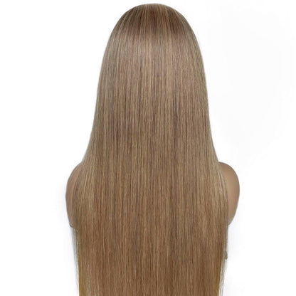 back of Light Ash Blonde Straight 13x4 Lace Front Wig