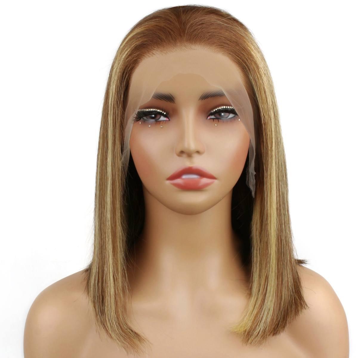 Light Highlight Straight 13x4 Transparent Lace Front Bob Wig