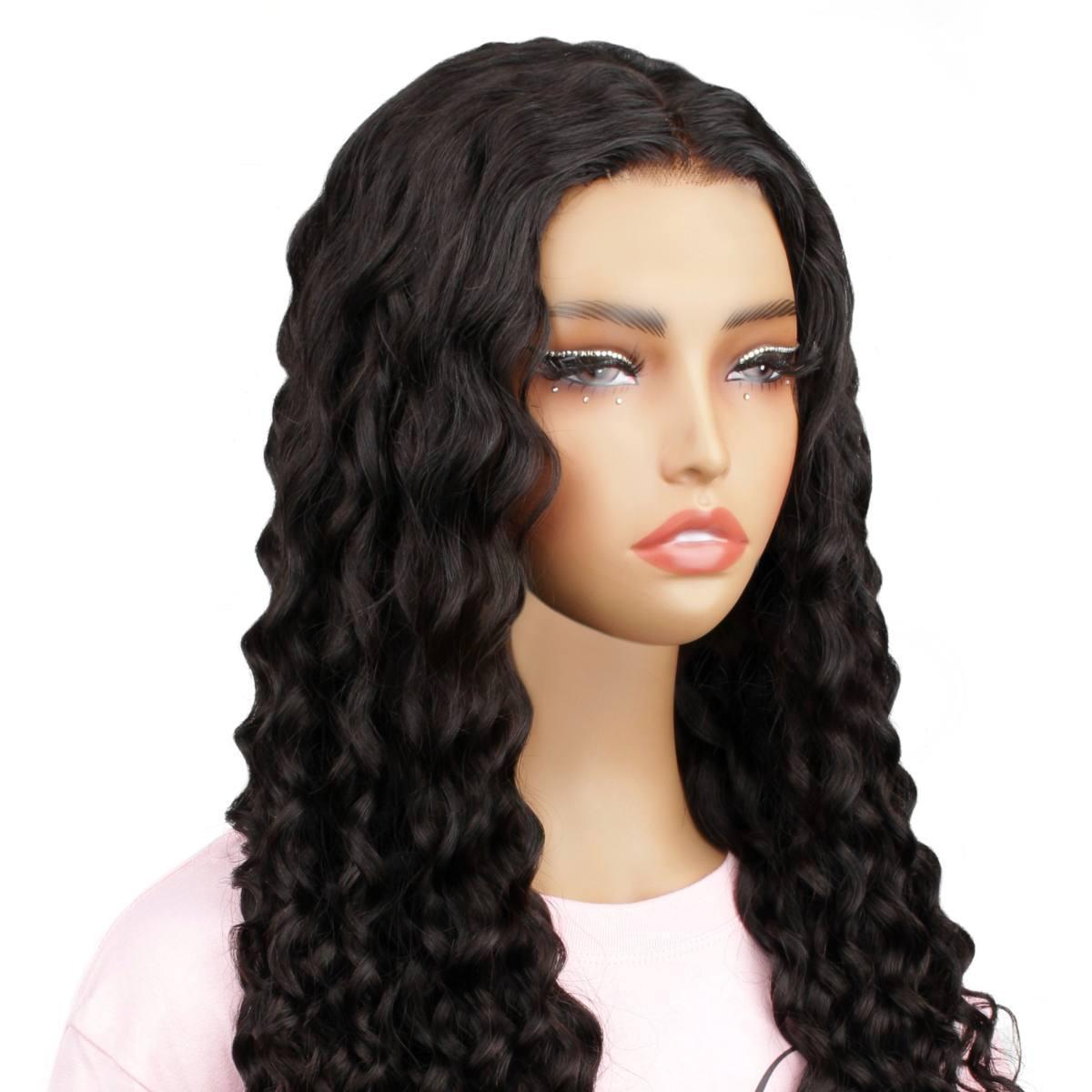 front side of messy curl 2x6 hd closure wig