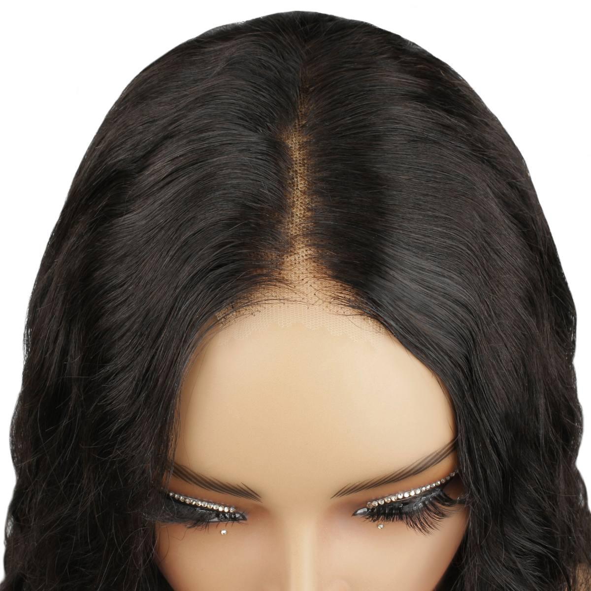 top of lace view of natural wave 2x6 hd closure wig