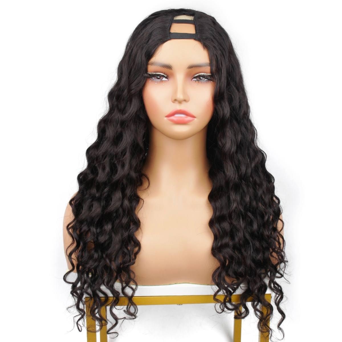 front of natural wave v part wig