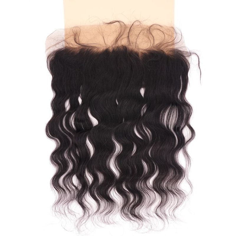 13"X4" Natural Wave Transparent Lace Frontal brown