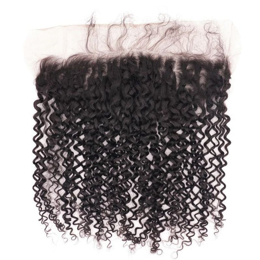 Raw 13"X4" Tight Curl Transparent Lace Frontal