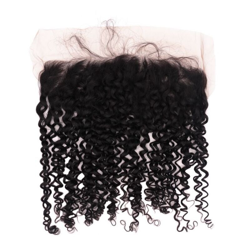 raw 13"X4" Deep Curly Transparent Lace Frontal