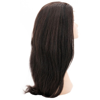 silky straight transparent closure wig side